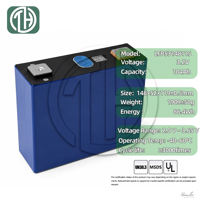 GOTION 104Ah battery cell dimension drawing front view