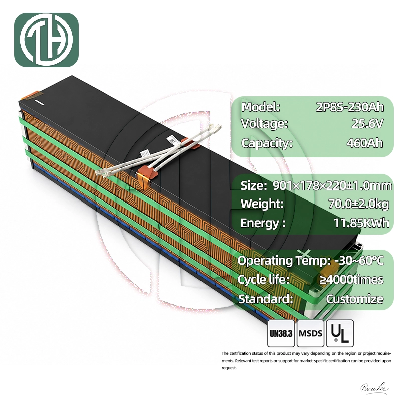 2P8S 230Ah battery module structural dimensions and mounting holes