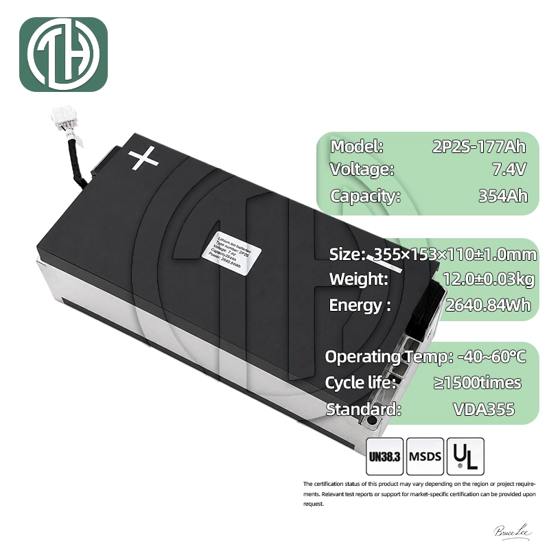 2P2S 177Ah VDA355 battery module outline drawing