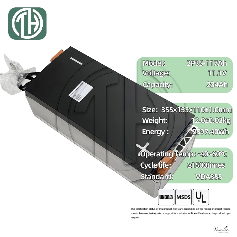 2P3S 234Ah VDA355 battery module outline drawing