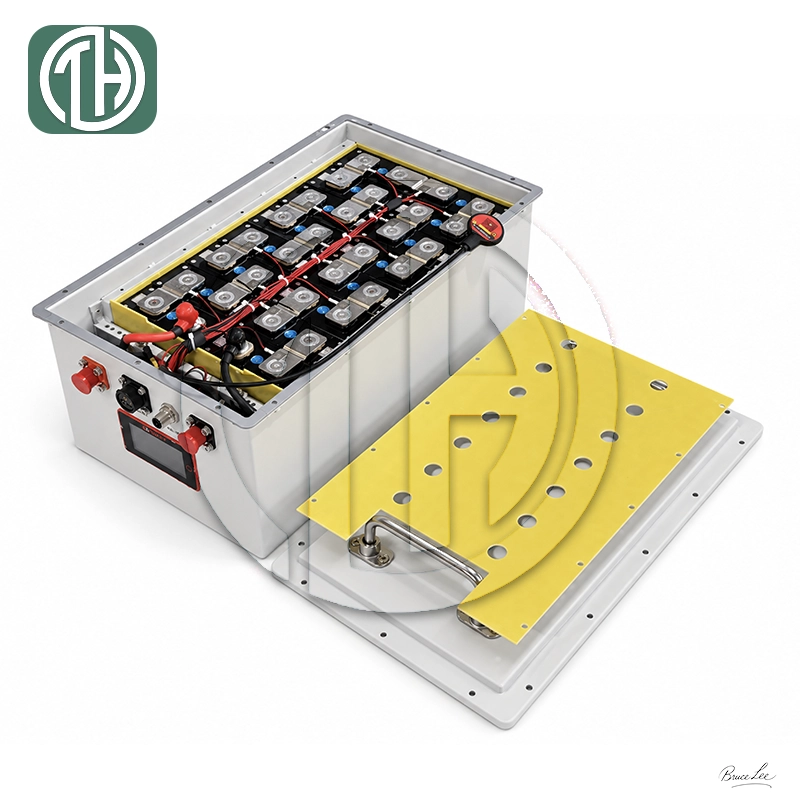 51.2V 67Ah battery pack connectors and display