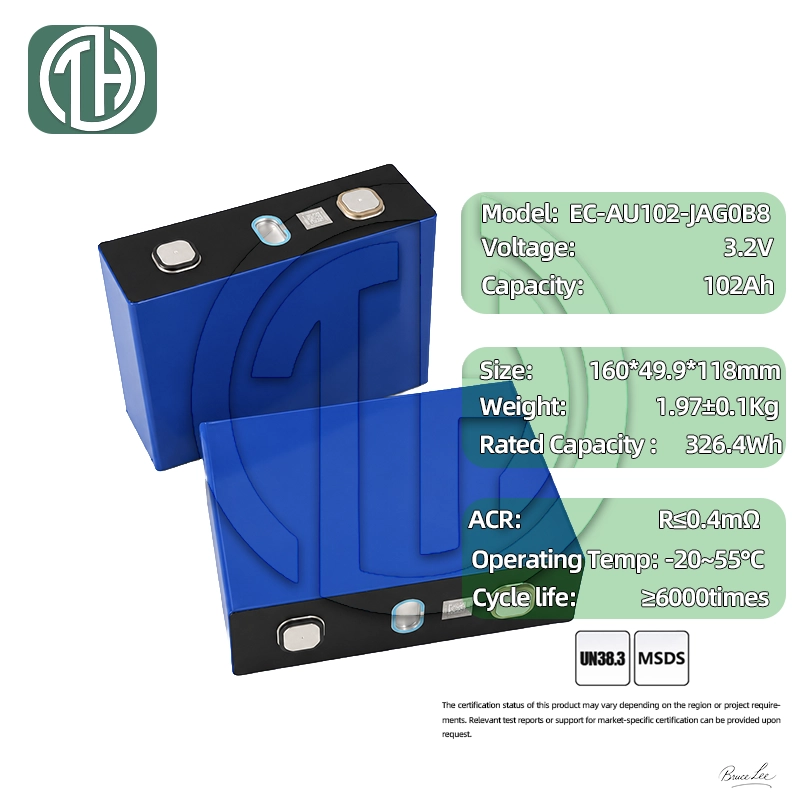 Rongjie Energy LFP102Ah 102Ah LiFePO4 battery cell dimension drawing